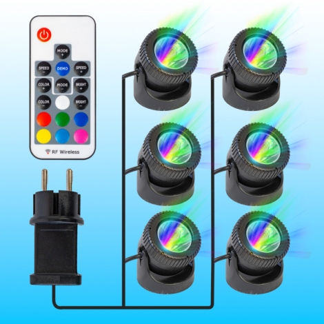 Prožektoriai LED RGB 6x1W