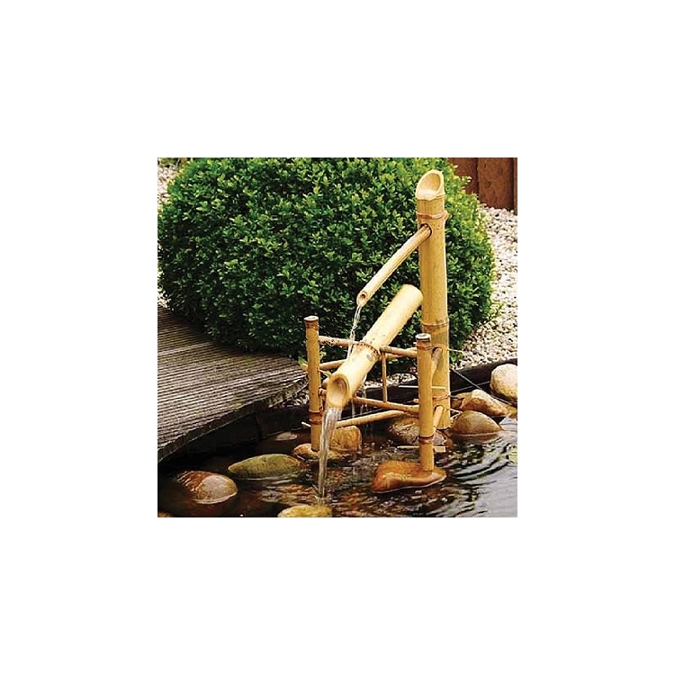Bambukinis vandens fontanas su siurbliu