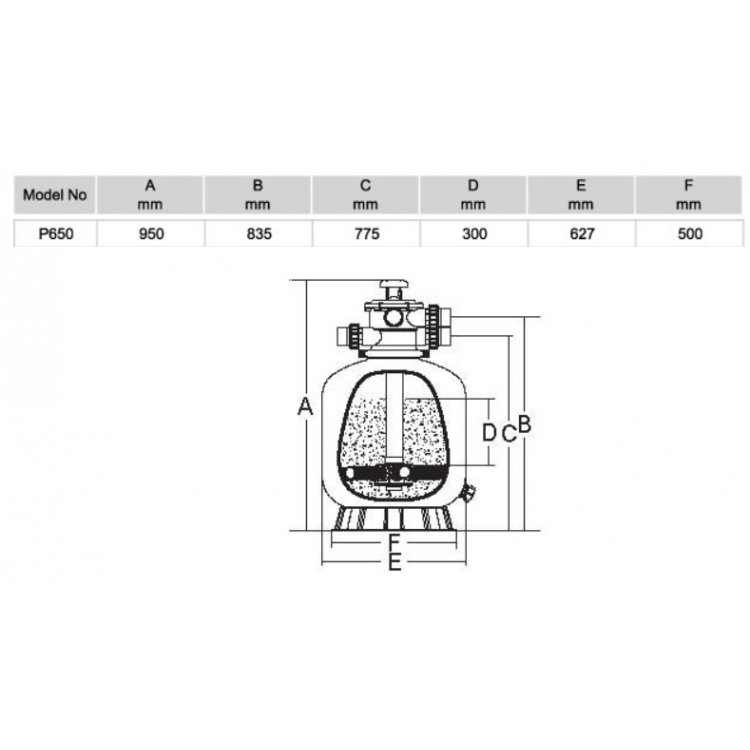 Baseino filtras P600, iki 60 m3