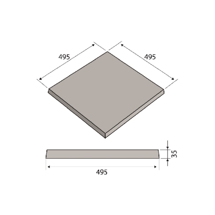 Akmuo kvadratas 49,5x49,5 cm, baltas