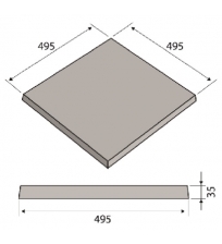 Akmuo kvadratas 49,5x49,5 cm, baltas