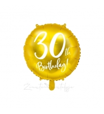 Folinis balionas "30th birthday", auksinis