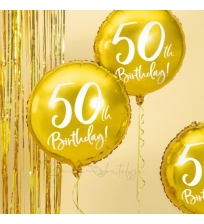 Folinis balionas "50th birthday", auksinis