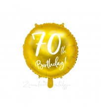 Folinis balionas "70th birthday", auksinis