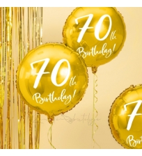 Folinis balionas "70th birthday", auksinis