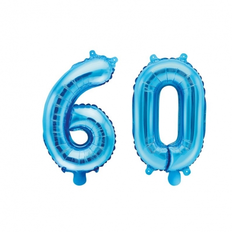 60 foliniai balionai, mėlyni
